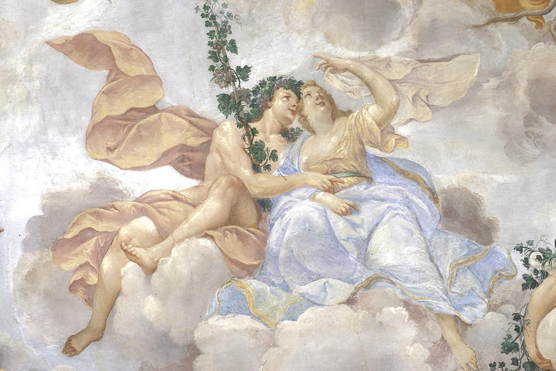Rastatt Residential Palace, detail from the ceiling fresco “Bacchus and Ariadne” in the margravine’s apartment, circa 1705
