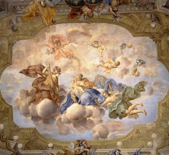 Rastatt Residential Palace, “Raising Hercules”, ceiling fresco in the margravine’s audience room