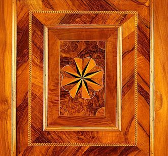 Detail of the wood paneling in the writing cabinet