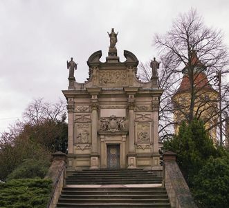 Außenansicht der Einsiedelner Kapelle in Rastatt, Johann Michael Ludwig Rohrer