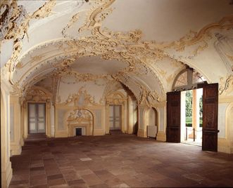 Ansicht des Gartensaals mit Rokoko-Stuckaturen, Residenzschloss Rastatt