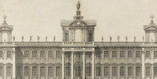 Jagdschloss, Entwurf von 1697, Kupferstich um 1705