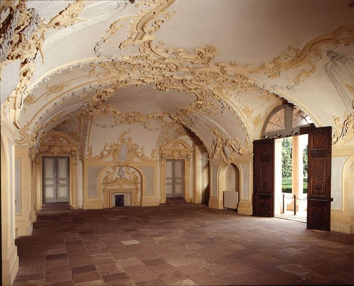 Château Résidentiel de Rastatt, Vue dans la Sala Terrena