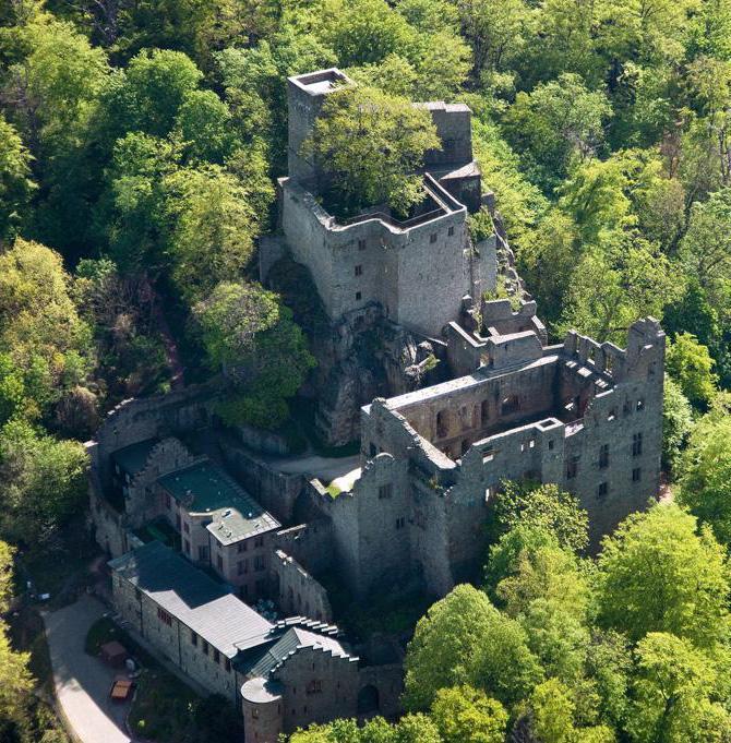 Aerial view of Old Hohenbaden Castle in Baden-Baden