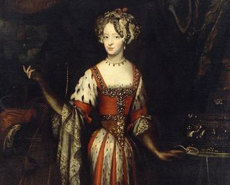 Woman of the Orient, painting in Rastatt Palace, Harman Verelst, circa 1680