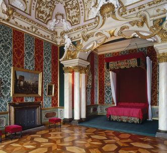 Bedroom and porcelain cabinet