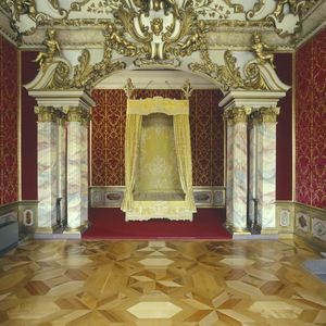 Schlafzimmer im Appartement der Markgräfin im Residenzschloss Rastatt