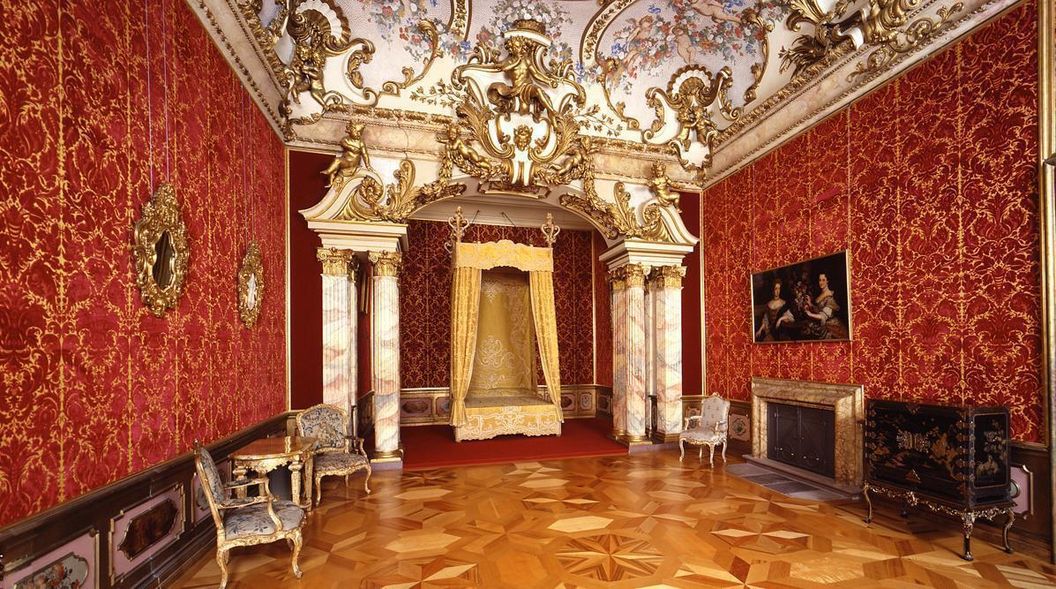 Rastatt Residential Palace, the bedroom in the margravine's state apartment