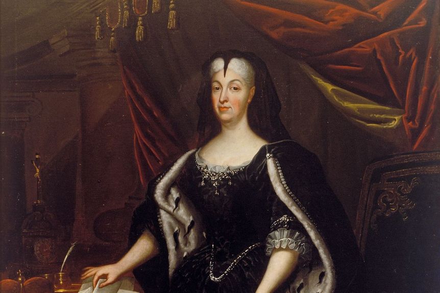 Residenzschloss Rastatt, Detail, Porträt von Sibylla Augusta