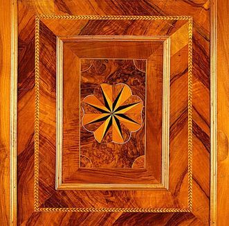 Detail of the wood paneling in the Writing Cabinet.