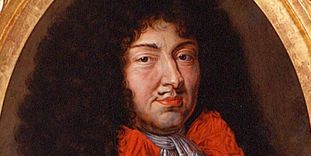 Detail of the portrait of Louis XIV, end of the 17th century.