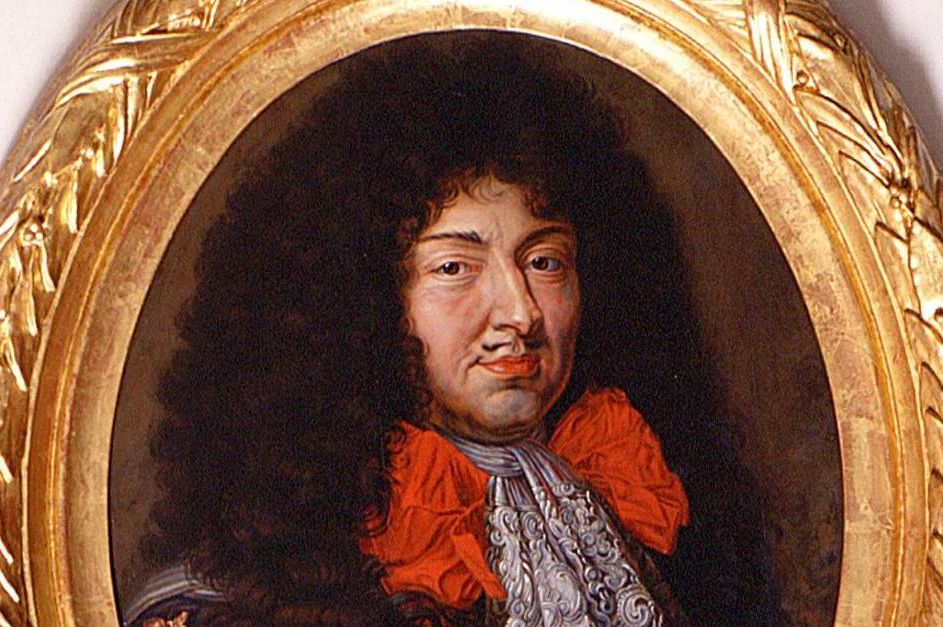 Detail of the portrait of Louis XIV, end of the 17th century