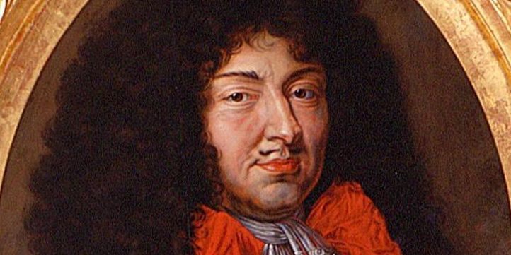 Detail of the portrait of Louis XIV, end of the 17th century.