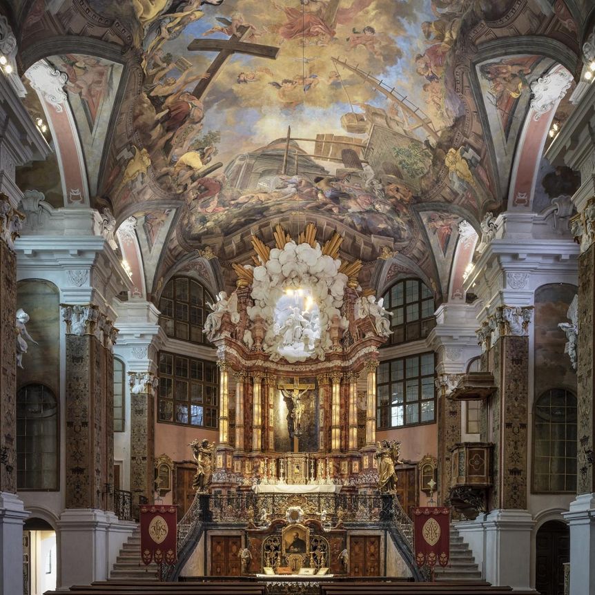 Residenzschloss Rastatt, Schlosskirche, Blick zum Altar