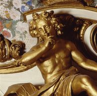 Foto: Staatliche Schlösser und Gärten Baden-Württemberg, Arnim Weischer Putto im Schlafzimmer der Regentin im Residenzschloss Rastatt