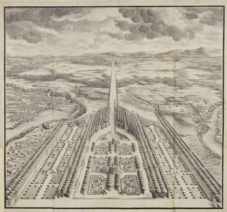 Design for the Rastatt palace garden, pen drawing, 18th century