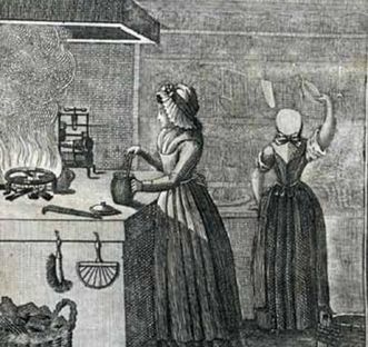 Drawing of the "Kitchen pocketbook for women for the daily selection of meals, 1796"