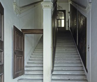 View of the Holy Stairs between Rastatt Residential Palace and the palace church