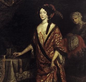 Woman of the Orient, painting in Rastatt Palace, Harman Verelst, circa 1680