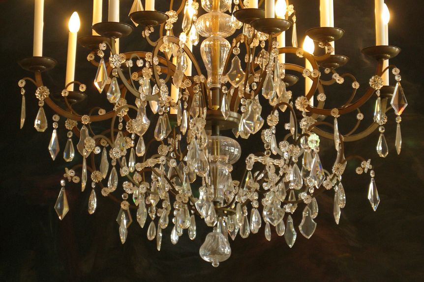 Residenzschloss Rastatt, Detail, Kronleuchter im Ahnensaal