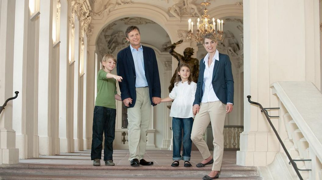 Visitors on the staircase, Rastatt Residential Palace